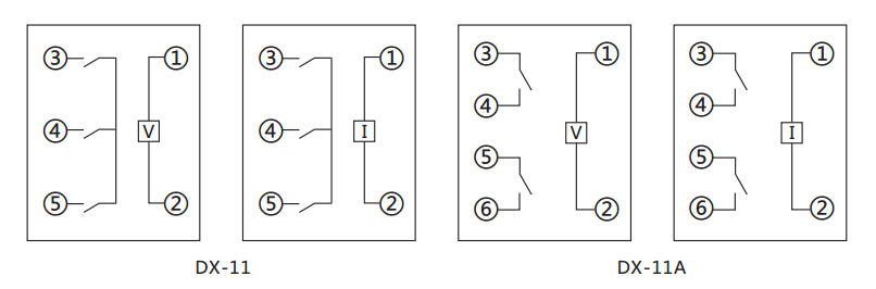 DX-11Q信號繼電器內部接線圖片